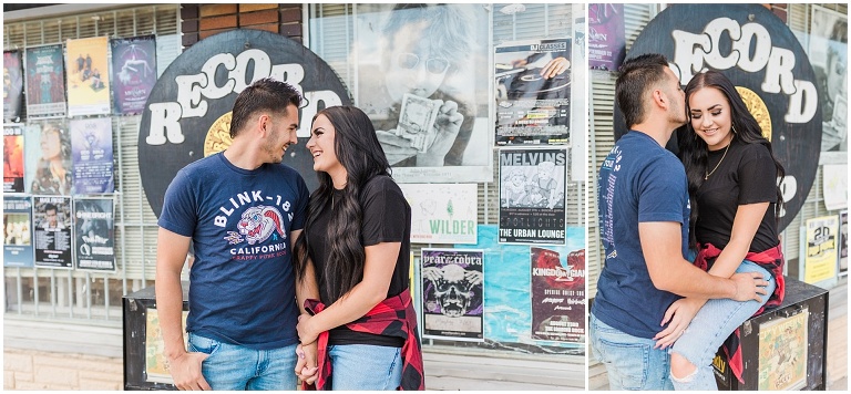 Downtown Salt Lake City, Randy's Record Shop Engagement Session | Utah Wedding Photographer