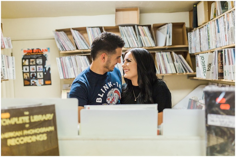 Downtown Salt Lake City, Randy's Record Shop Engagement Session | Utah Wedding Photographer