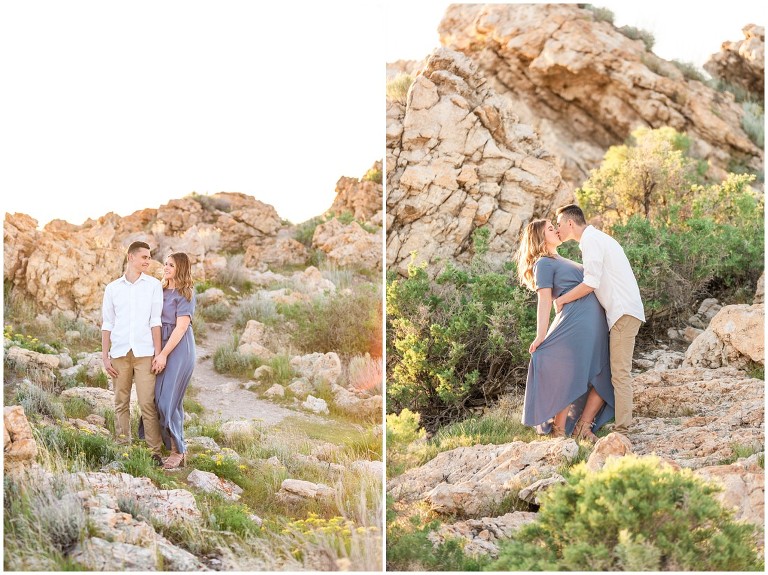 Golden Light Antelope Island Engagement Session, Ashley DeHart Photography | Utah Wedding Photographer