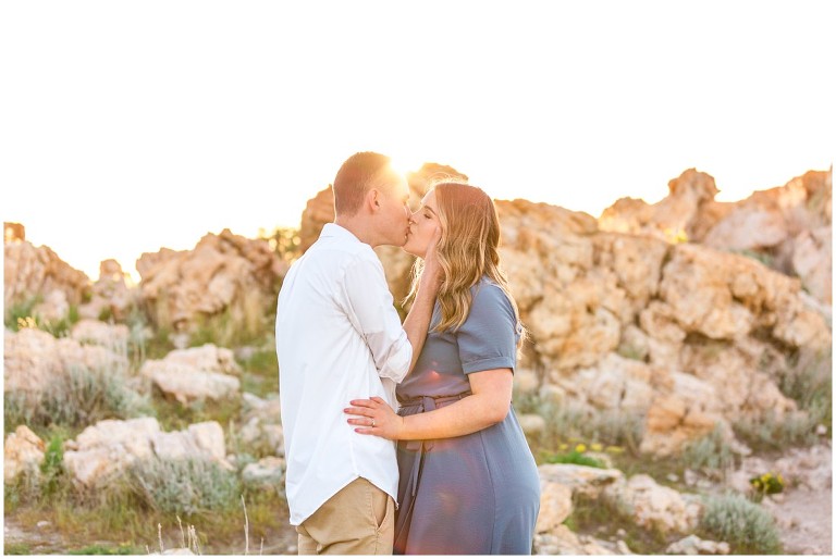 Golden Light Antelope Island Engagement Session, Ashley DeHart Photography | Utah Wedding Photographer