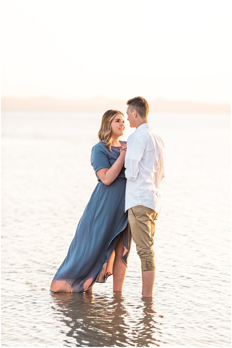Golden Light Antelope Island Engagement Session, Ashley DeHart Photography | Utah Wedding Photographer