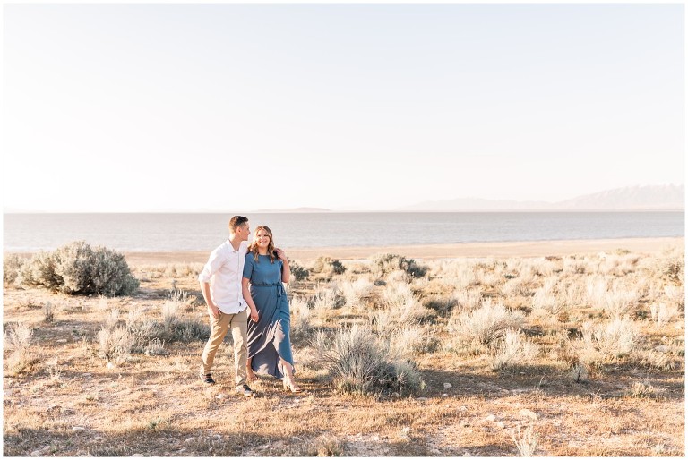 Golden Light Antelope Island Engagement Session, Ashley DeHart Photography | Utah Wedding Photographer
