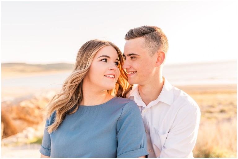 Golden Light Antelope Island Engagement Session, Ashley DeHart Photography | Utah Wedding Photographer