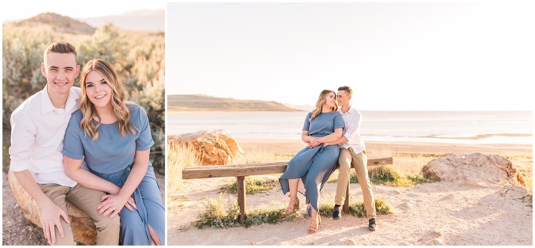 Golden Light Antelope Island Engagement Session, Ashley DeHart Photography | Utah Wedding Photographer