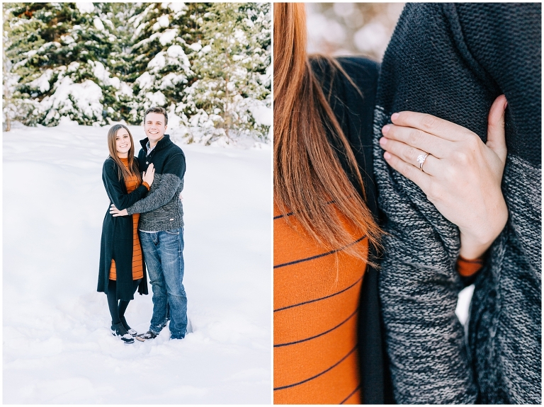 Jordan Pines Snowy Engagement Session, Ashley DeHart Photography, Utah Wedding Photographer