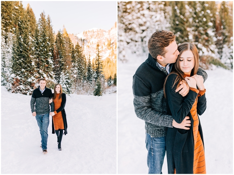 Jordan Pines Snowy Engagement Session, Ashley DeHart Photography, Utah Wedding Photographer