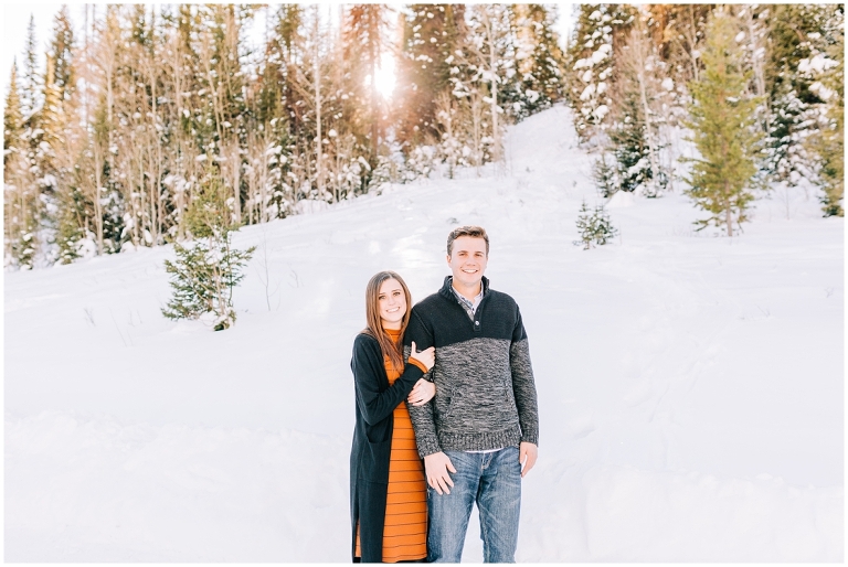 Jordan Pines Snowy Engagement Session, Ashley DeHart Photography, Utah Wedding Photographer