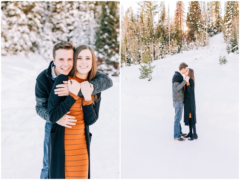 Jordan Pines Snowy Engagement Session, Ashley DeHart Photography, Utah Wedding Photographer
