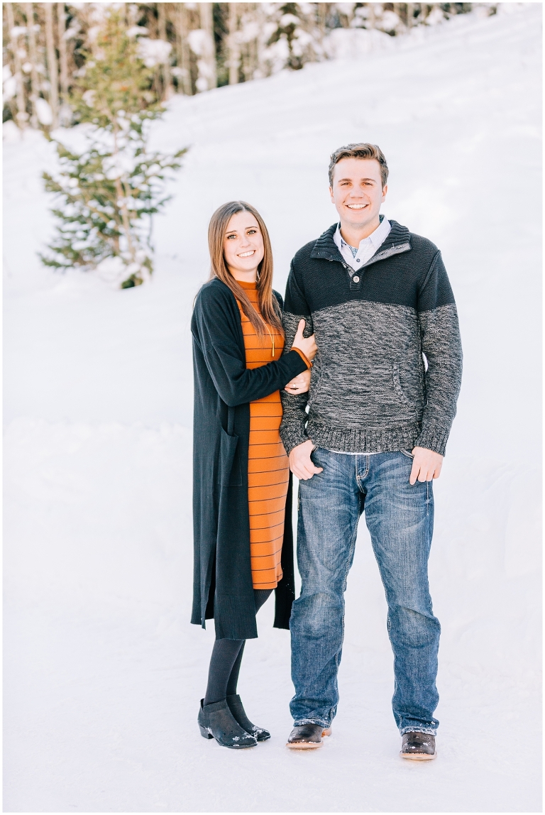 Jordan Pines Snowy Engagement Session, Ashley DeHart Photography, Utah Wedding Photographer