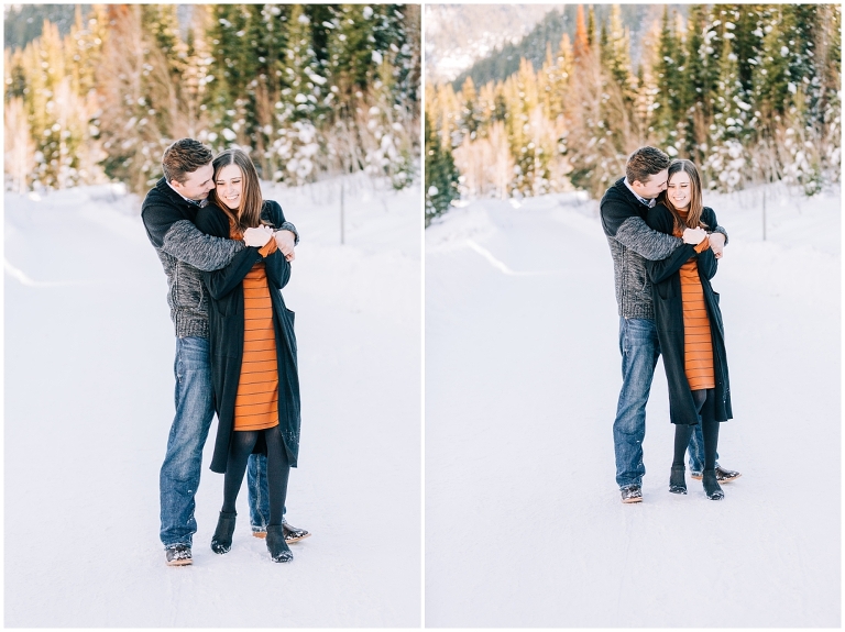Jordan Pines Snowy Engagement Session, Ashley DeHart Photography, Utah Wedding Photographer