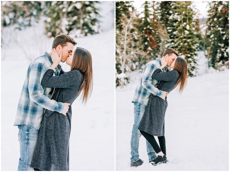 Jordan Pines Snowy Engagement Session, Ashley DeHart Photography, Utah Wedding Photographer