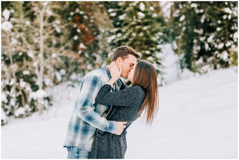 Jordan Pines Snowy Engagement Session, Ashley DeHart Photography, Utah Wedding Photographer