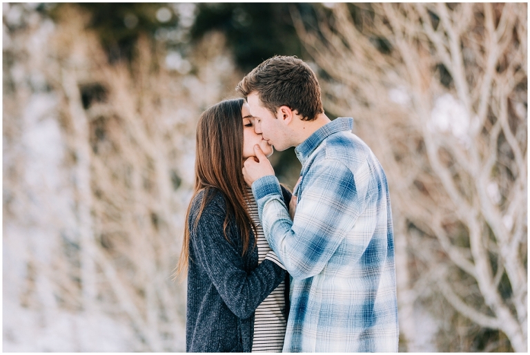 Jordan Pines Snowy Engagement Session, Ashley DeHart Photography, Utah Wedding Photographer