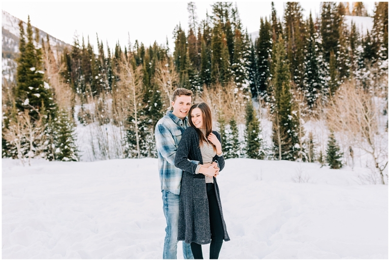 Jordan Pines Snowy Engagement Session, Ashley DeHart Photography, Utah Wedding Photographer