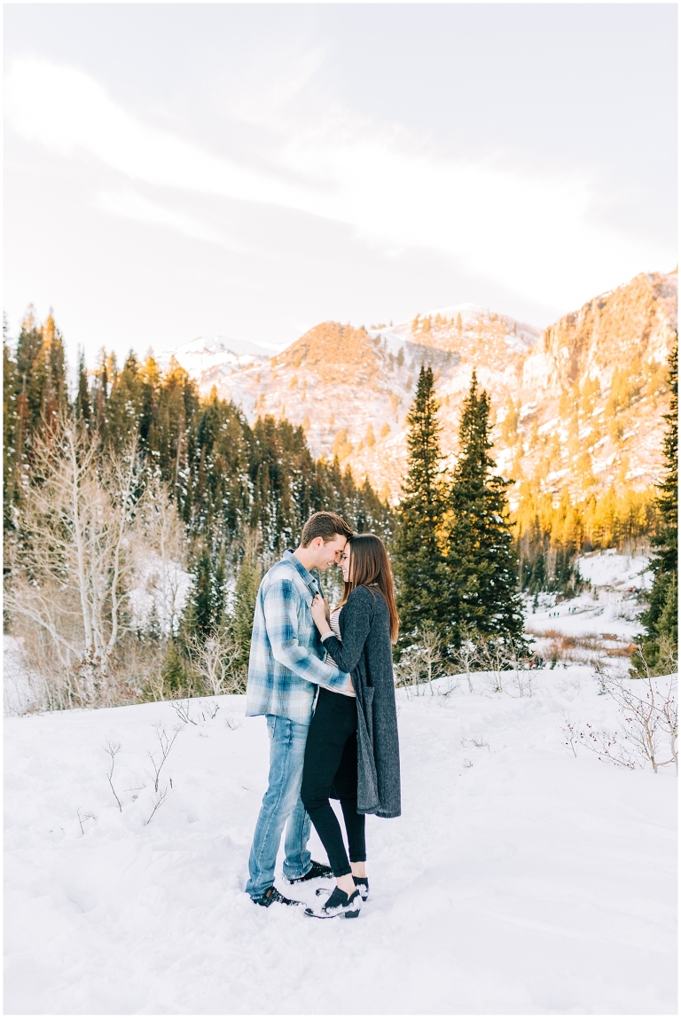 Jordan Pines Snowy Engagement Session, Ashley DeHart Photography, Utah Wedding Photographer