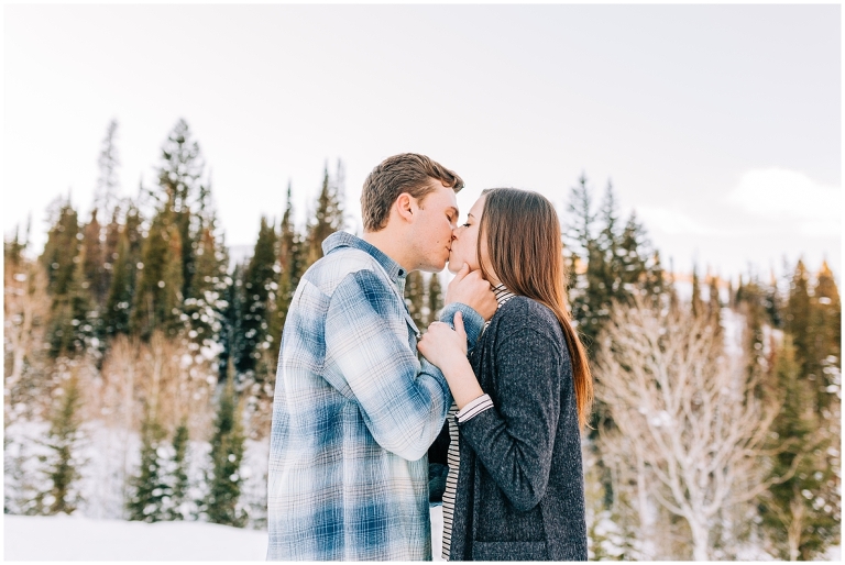 Jordan Pines Snowy Engagement Session, Ashley DeHart Photography, Utah Wedding Photographer