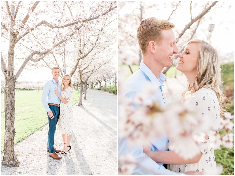 Spring Blossoms Engagement Session at Utah State Capitol, Utah Wedding Photographer Ashley DeHart