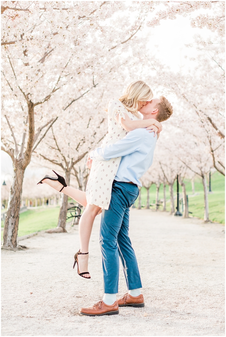 Spring Blossoms Engagement Session at Utah State Capitol, Utah Wedding Photographer Ashley DeHart