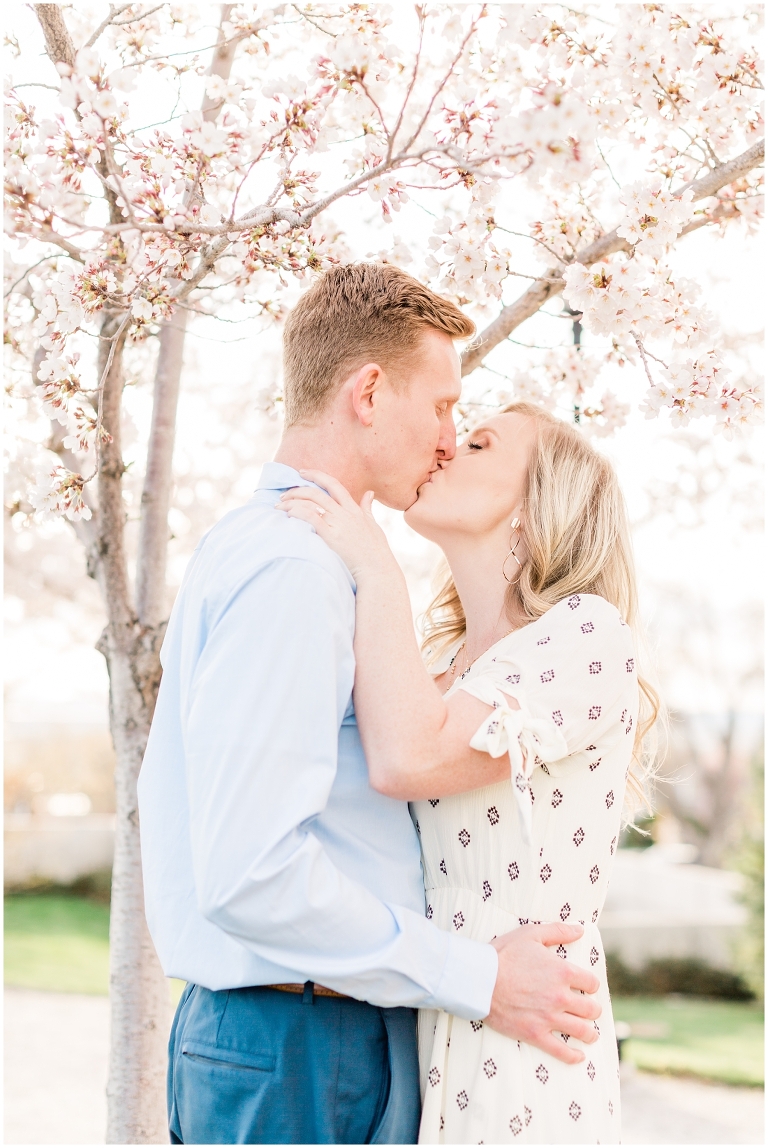 Spring Blossoms Engagement Session at Utah State Capitol, Utah Wedding Photographer Ashley DeHart