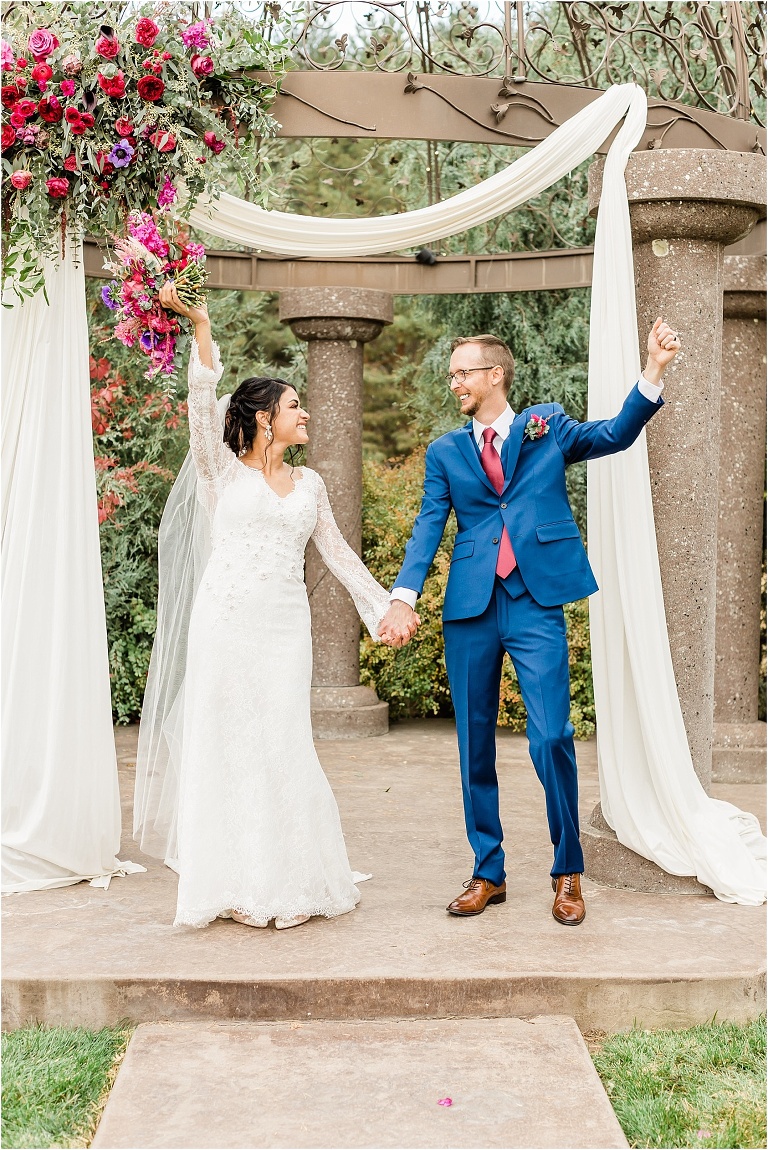 So happy to be husband and wife! Celebrating at Oak Hills Utah, captured by Ashley DeHart Utah Wedding Photographer