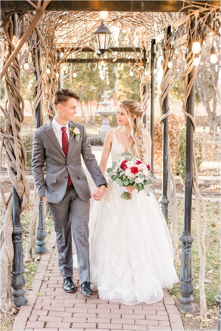 Wadley Farms arched walkway. Utah Wedding Venue