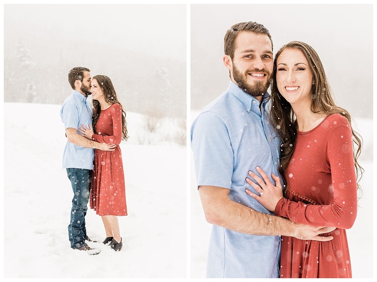 engagement session at snow basin ski resort in the winter