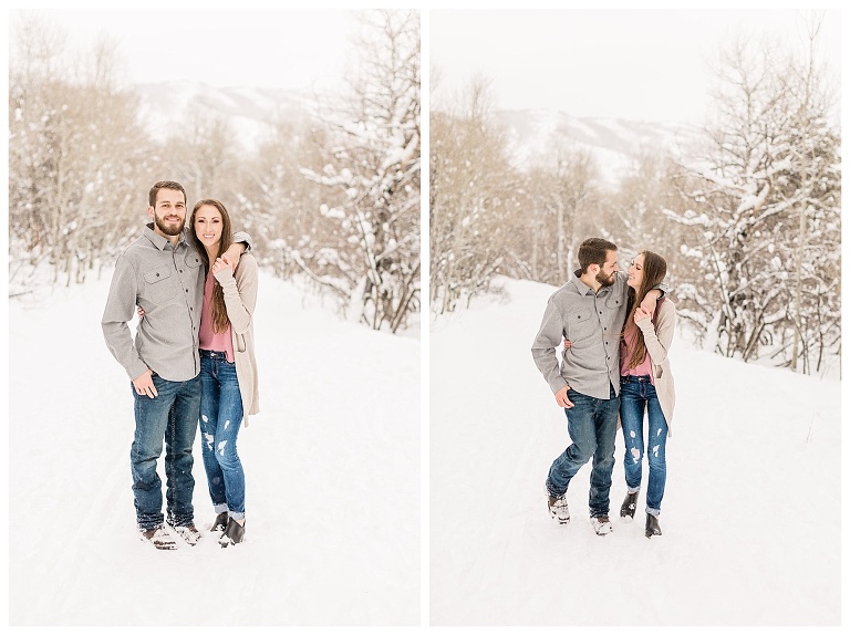 Winter Engagement Session at Snow Basin