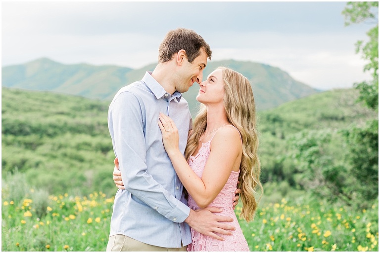 wildflower engagement session at snow basin, utah wedding