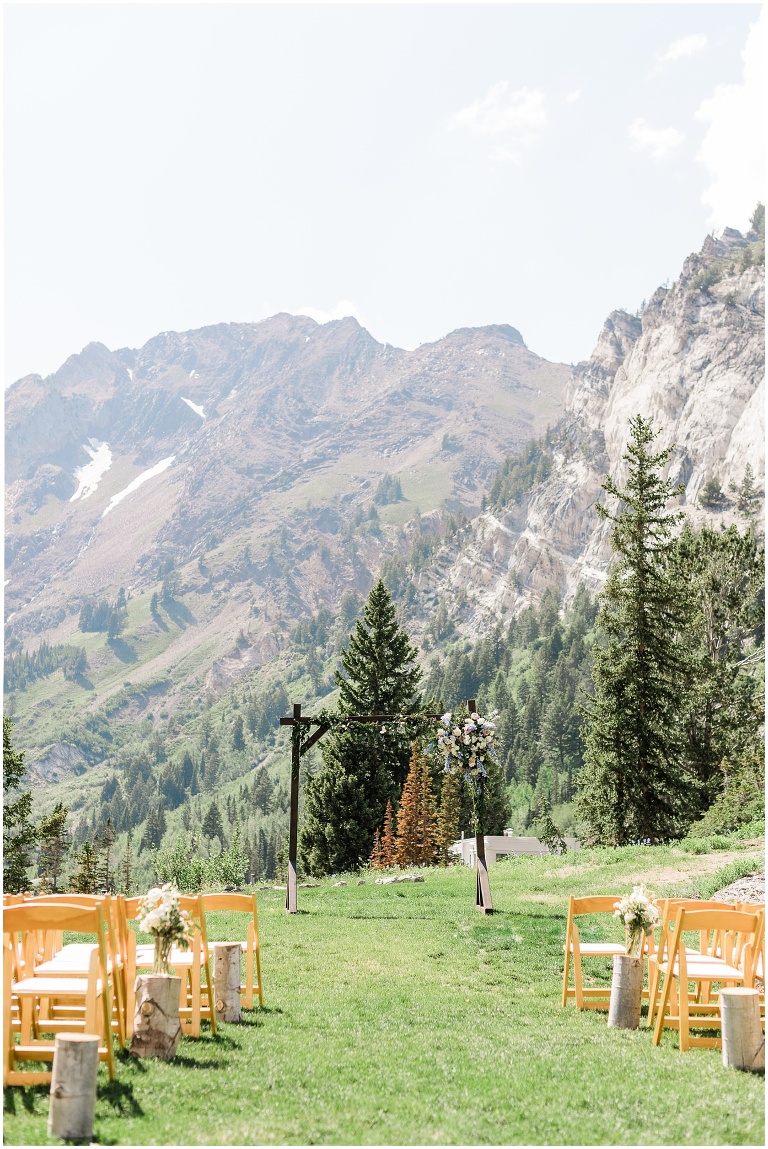 Ceremony location for a utah mountain wedding