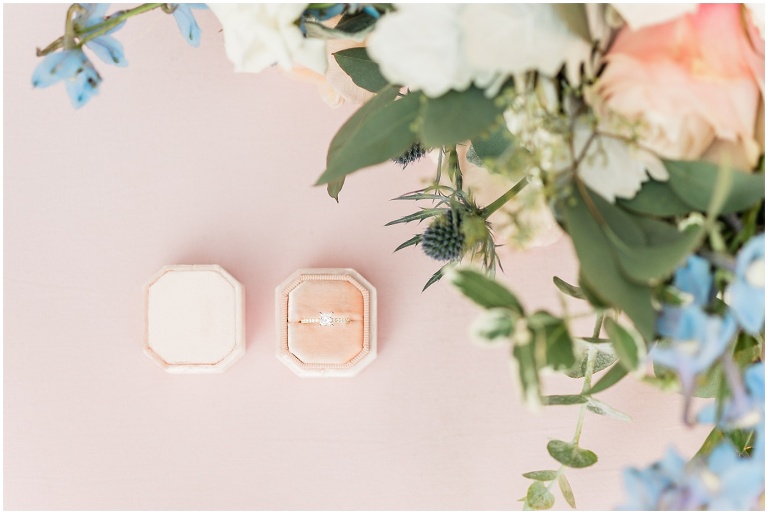 The Mrs Box velvet ring box