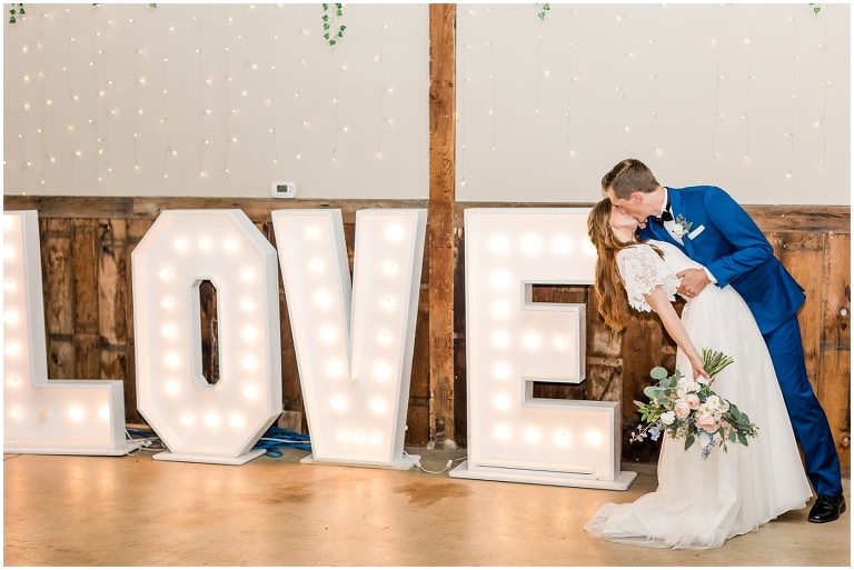 LOVE marquee lights at Hideaway on Angel