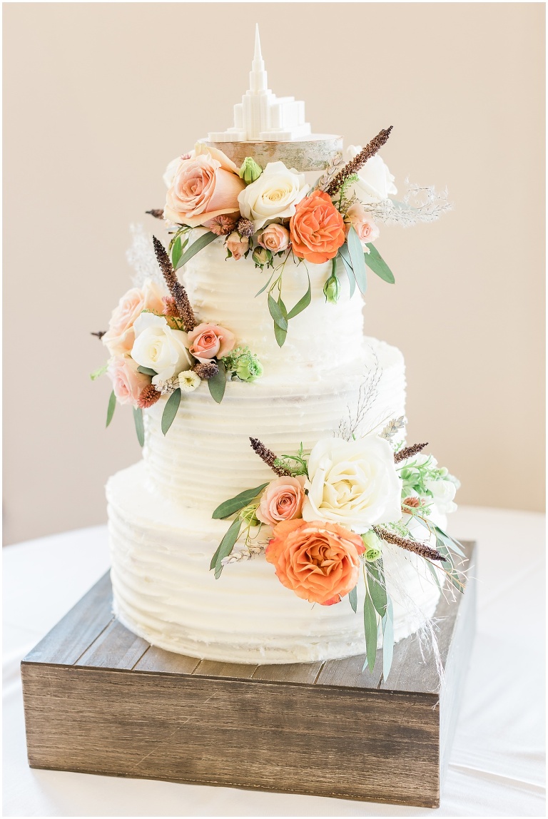 Wedding Cake Oquirrh Mountain Temple Wedding - Ashley DeHart Utah Wedding Photographer