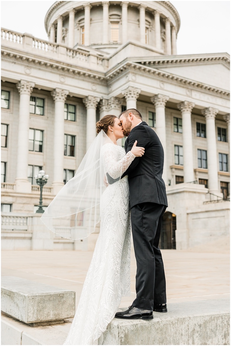 Utah State Capitol First Look and Formal Session, Utah Wedding Photographer