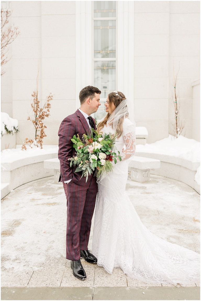 Bountiful Temple Winter Wedding - Utah Wedding Photographer, Ashley DeHart