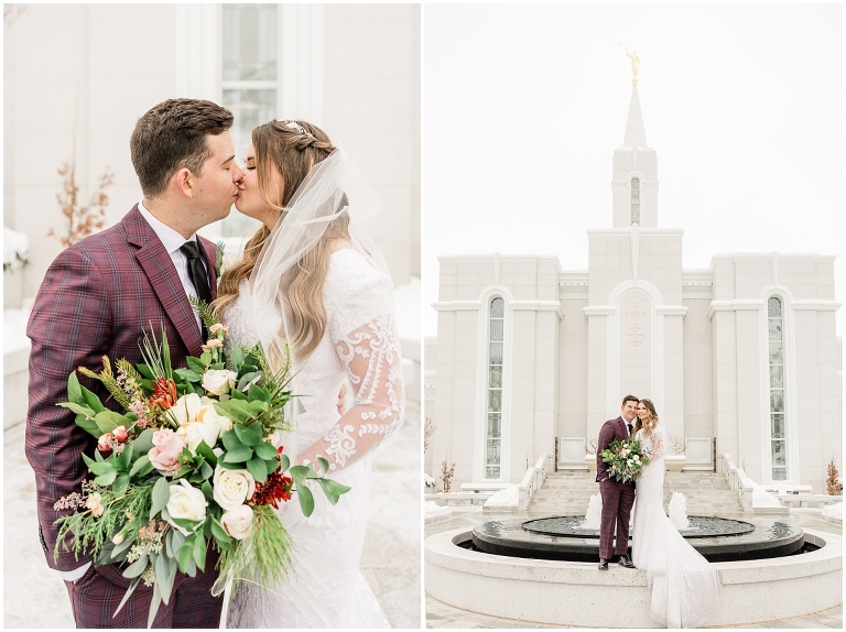 Bountiful Temple Winter Wedding - Utah Wedding Photographer, Ashley DeHart