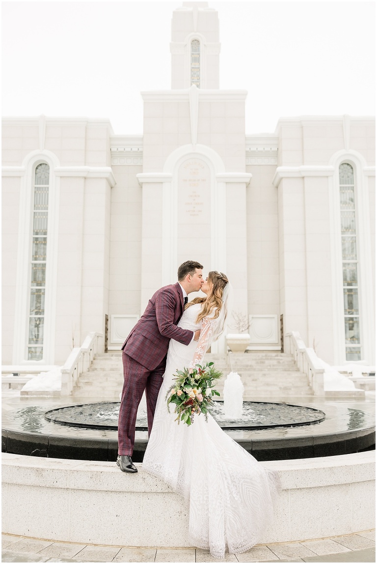 Bountiful Temple Winter Wedding - Utah Wedding Photographer, Ashley DeHart