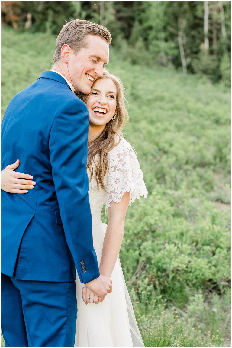 First Look Summer mountain formal session - Jordan Pines Wedding - Utah Wedding Photographer