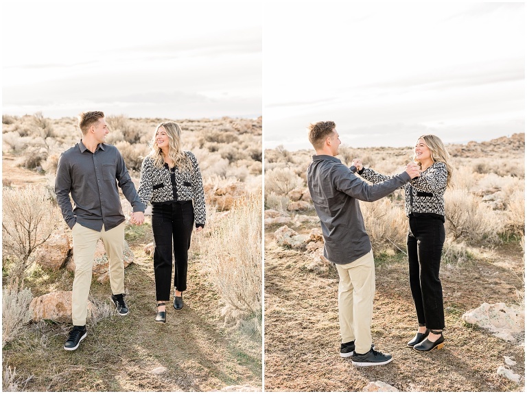 Antelope Island Engagement Session - Millie and Cannon - Utah Wedding Photographer