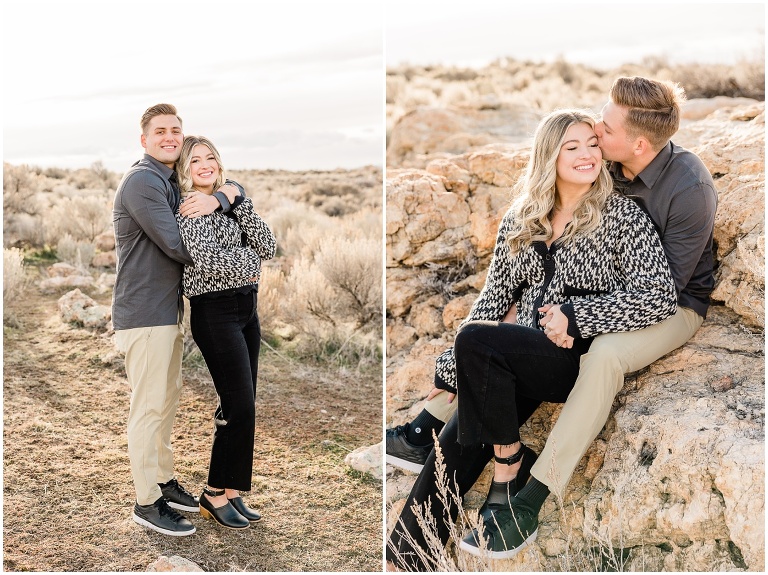 Antelope Island Engagement Session - Millie and Cannon - Utah Wedding Photographer