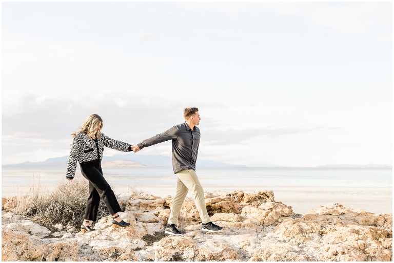 Antelope Island Engagement Session - Millie and Cannon - Utah Wedding Photographer