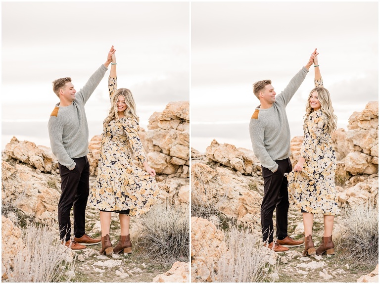 Antelope Island Engagement Session - Millie and Cannon - Utah Wedding Photographer