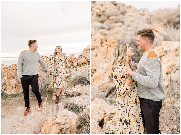 Antelope Island Engagement Session - Millie and Cannon - Utah Wedding Photographer