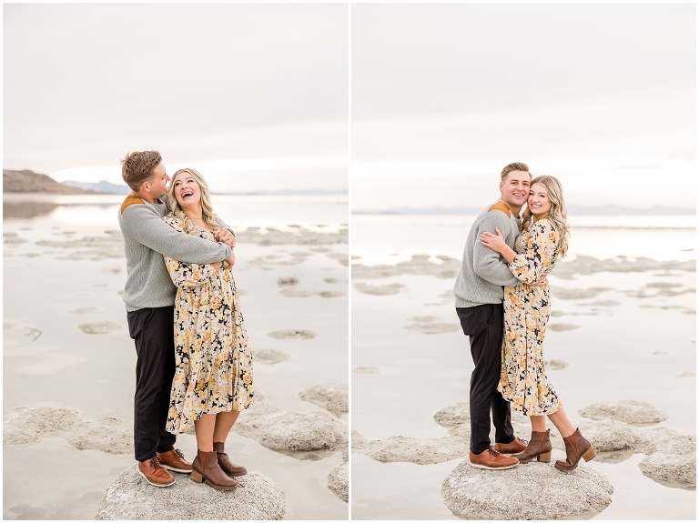 Antelope Island Engagement Session - Millie and Cannon - Utah Wedding Photographer