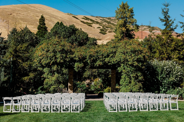 Red Butte Garden Wedding Ceremony in the Rose Garden - Utah Wedding Photographer