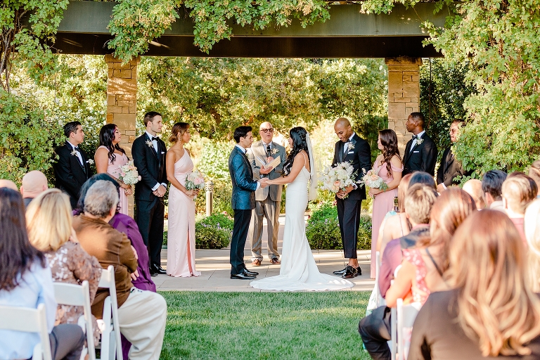 Red Butte Garden Wedding Ceremony in the Rose Garden - Utah Wedding Photographer
