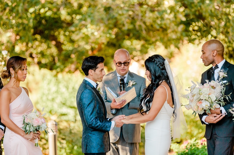 Red Butte Garden Wedding Ceremony in the Rose Garden - Utah Wedding Photographer