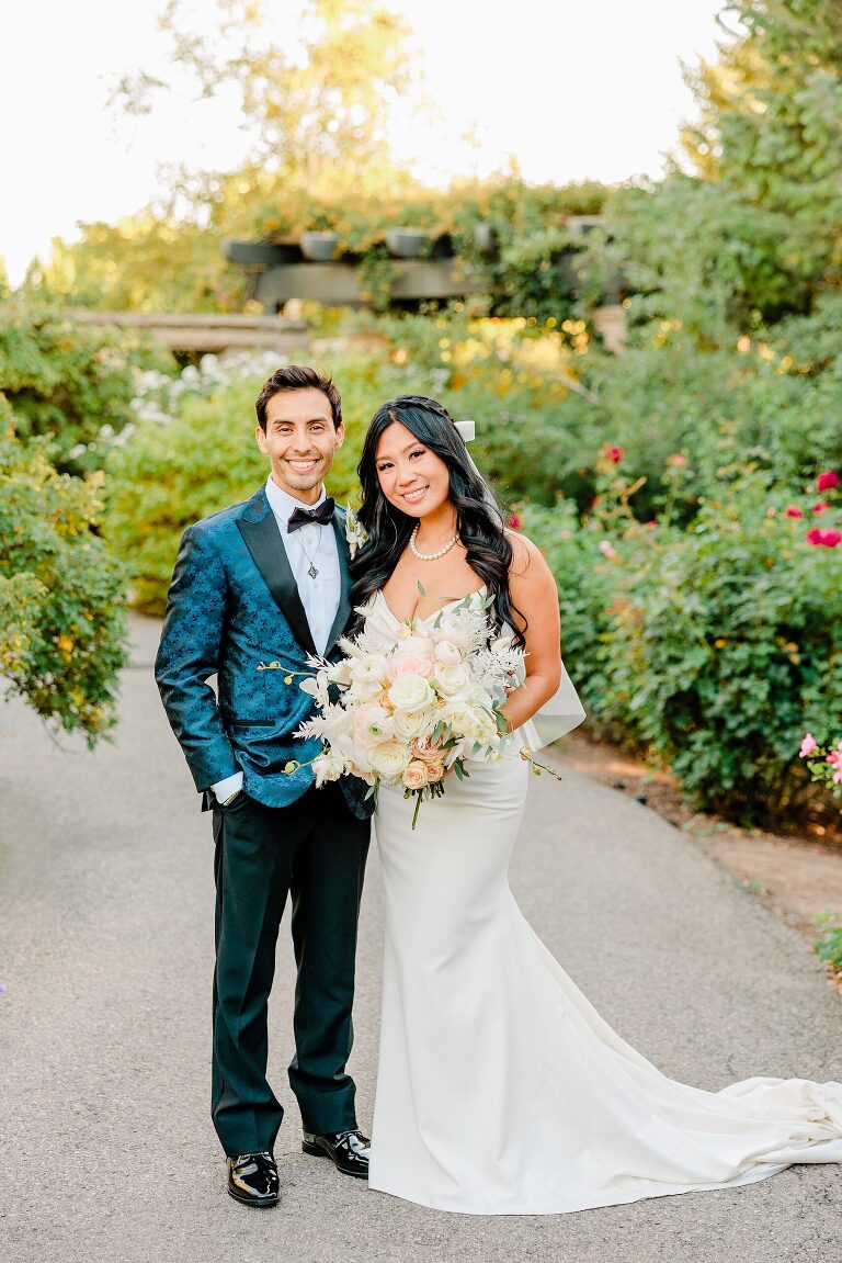 Red Butte Garden Wedding Ceremony in the Rose Garden - Utah Wedding Photographer