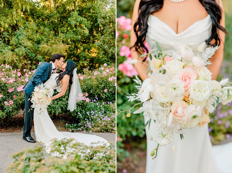 Red Butte Garden Wedding Ceremony in the Rose Garden - Utah Wedding Photographer