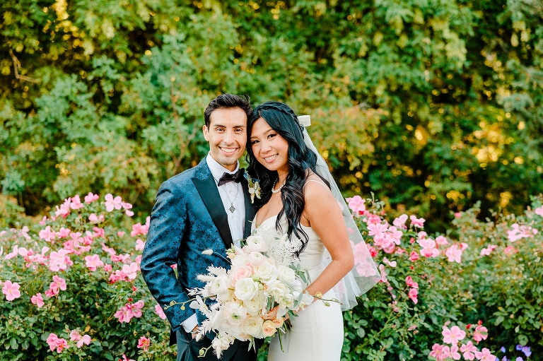 Red Butte Garden Wedding Ceremony in the Rose Garden - Utah Wedding Photographer