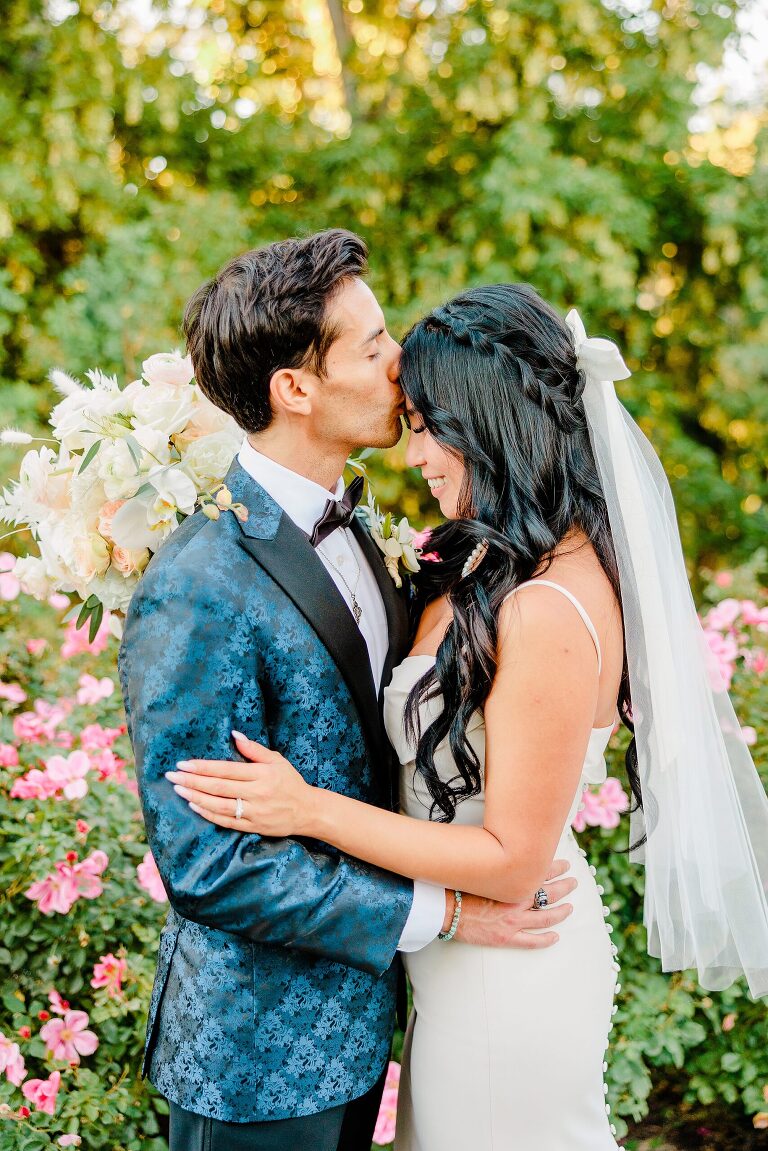 Red Butte Garden Wedding Ceremony in the Rose Garden - Utah Wedding Photographer